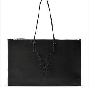 ALLSAINTS ‘BLYTHE’ RAMSKULL EMBOSSED SHOULDER BAG